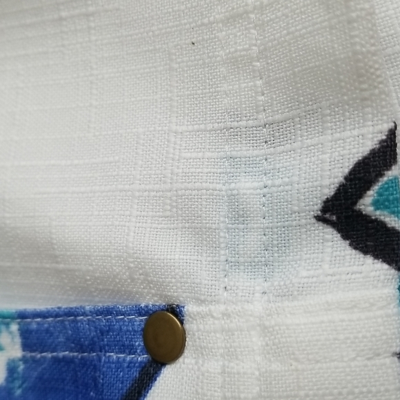 (L) Colorful Long Sleeve Collared Button Up Top Vacation Printed Unique - Picture 5 of 9